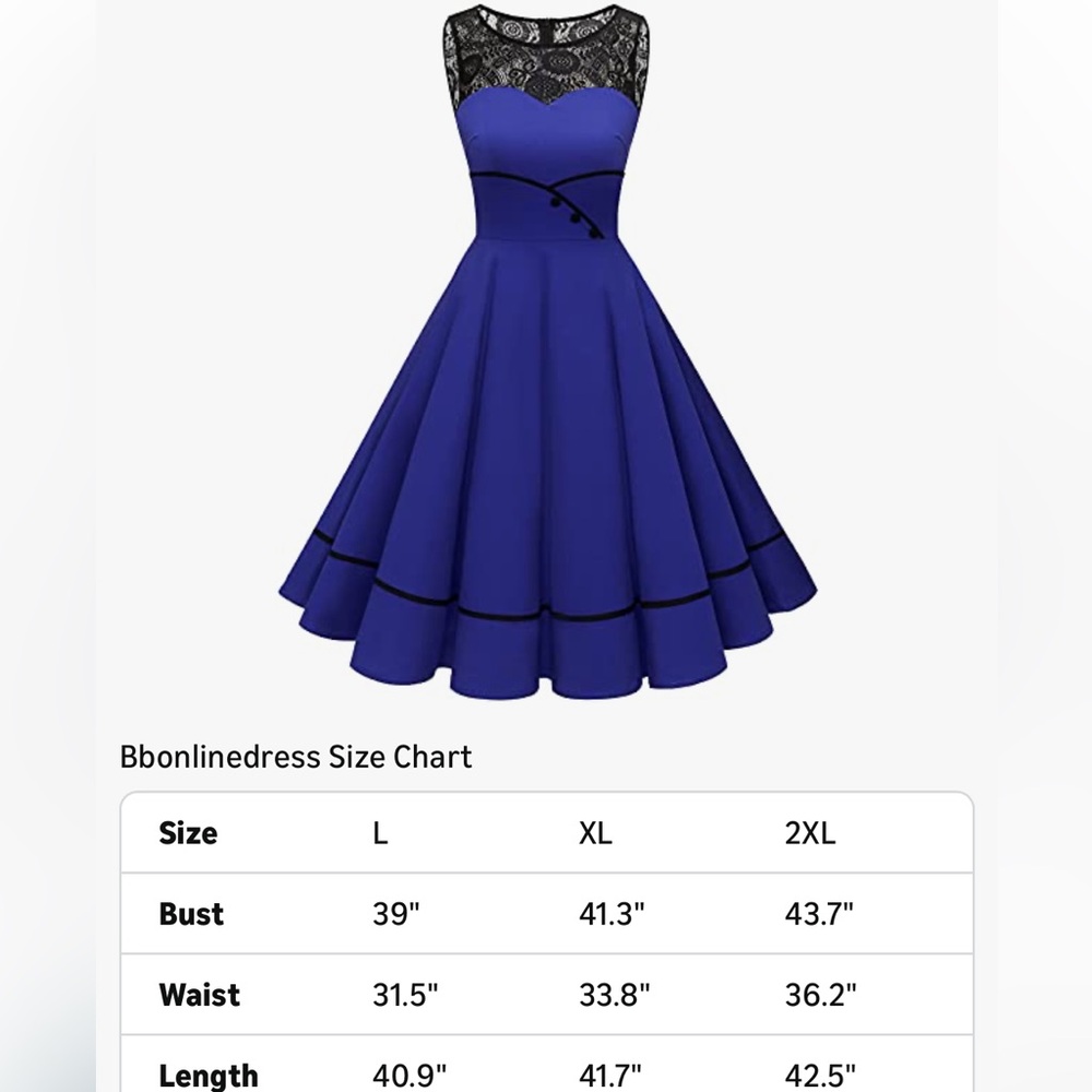 Elegant Blue and Black Women's Dress